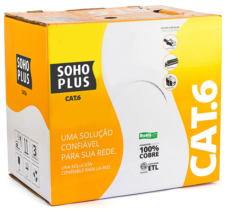 Caixa de Cabo UTP Cat 6 para rede - Furukawa Soho Plus - Homologado - CM - Azul