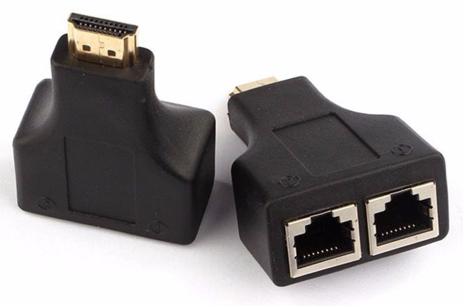 Extensor HDMI via Cabo de Rede - HDMI para RJ45 - (HDMI M x RJ45 F) - Alcance de até 30 metros