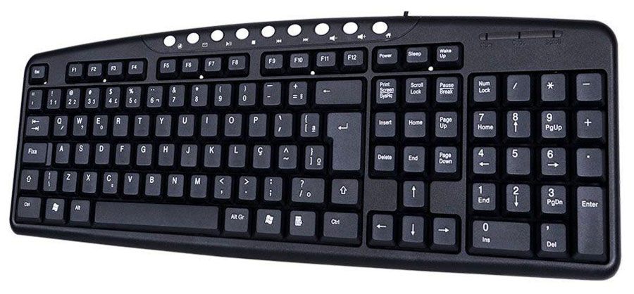 Teclado USB Multimídia C3 Tech - ABNT2 - KB2237-2 BK