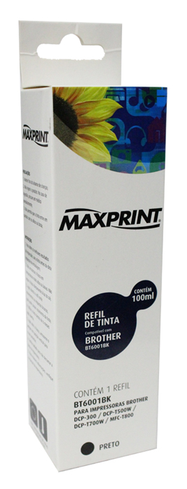 Refil de Tinta Compatível Brother BT6001BK Preto - Maxprint 6116011 - Para Brother DCP-300 / DCP-T500W / DCP-T700W MFC-T800