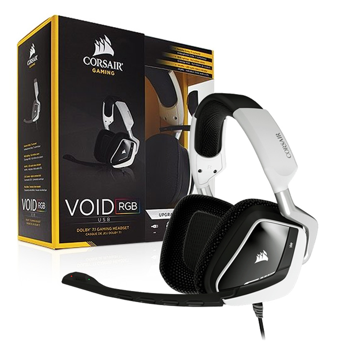 Headset Gamer Corsair Storm Void RGB CA-9011139-NA - USB - Dolby 7.1 - com Cancelamento de Ruidos - Branco