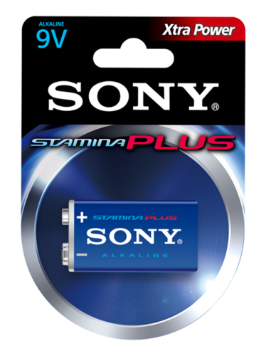 Bateria 9V Alcalina Sony Stamina Plus - 6AM6 9V 6LF22