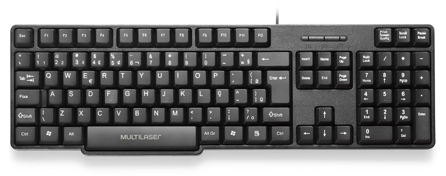 Teclado USB Multilaser Slim TC213 - USB - Preto