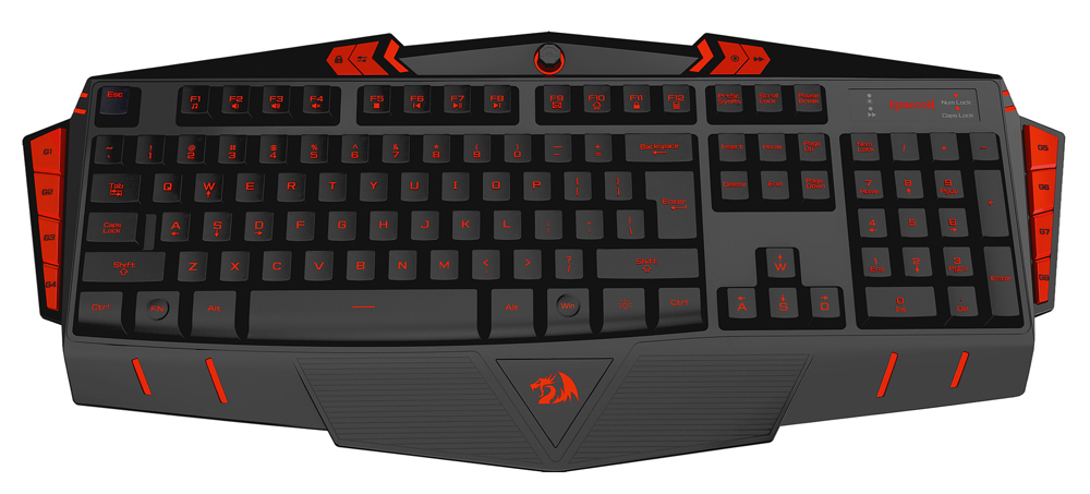 Teclado Gamer Redragon ASURA Black - Iluminação LED 7 Cores - K501