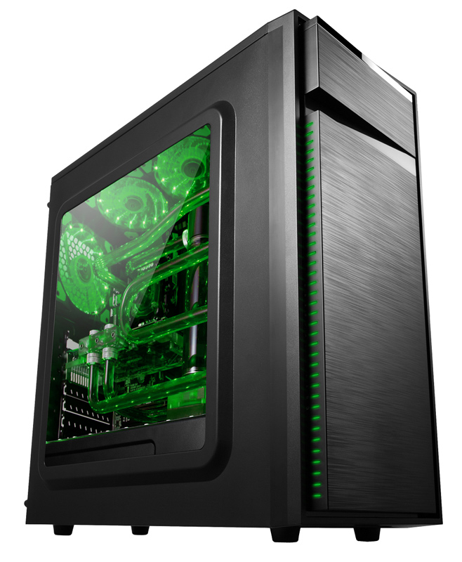 Gabinete Gamer Bluecase BG-015 - USB 3.0 - Janela Lateral de Acrílico - 3 Coolers Inclusos - Led Verde