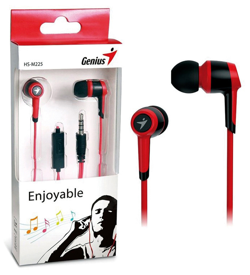 Fone de Ouvido Intra-Auricular Genius HS-M225 - com Microfone - Conector P2 - Vermelho - 31710193102
