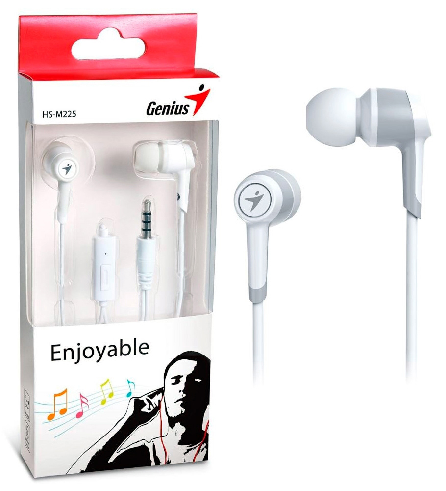 Fone de Ouvido Intra-Auricular Genius HS-M225 - com Microfone - Conector P2 - Branco - 31710193101