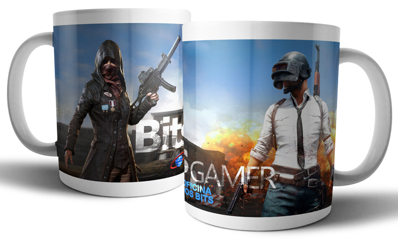 Caneca de porcelana - Bits Gamer Playerunknown`s Battlegrounds