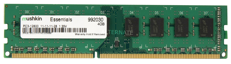 Memória 4GB DDR3 1600MHz Mushkin - CL11 - Low Voltage 1.35V - 992030