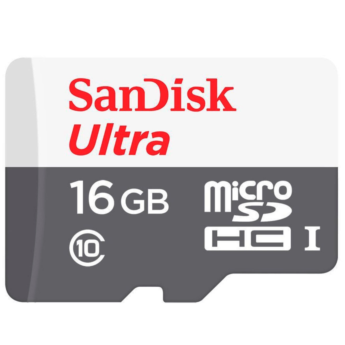 Cartão 16GB Micro SD com adaptador SD - Classe 10 - Velocidade até 80MB/s - Sandisk Ultra SDSQUNS-016G-GN3MA