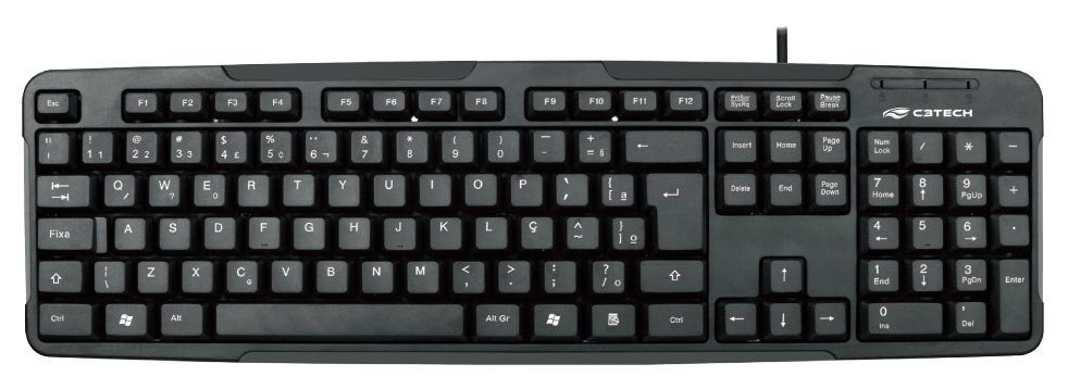 Teclado USB C3Tech - ABNT2 - Preto - KB-12BK