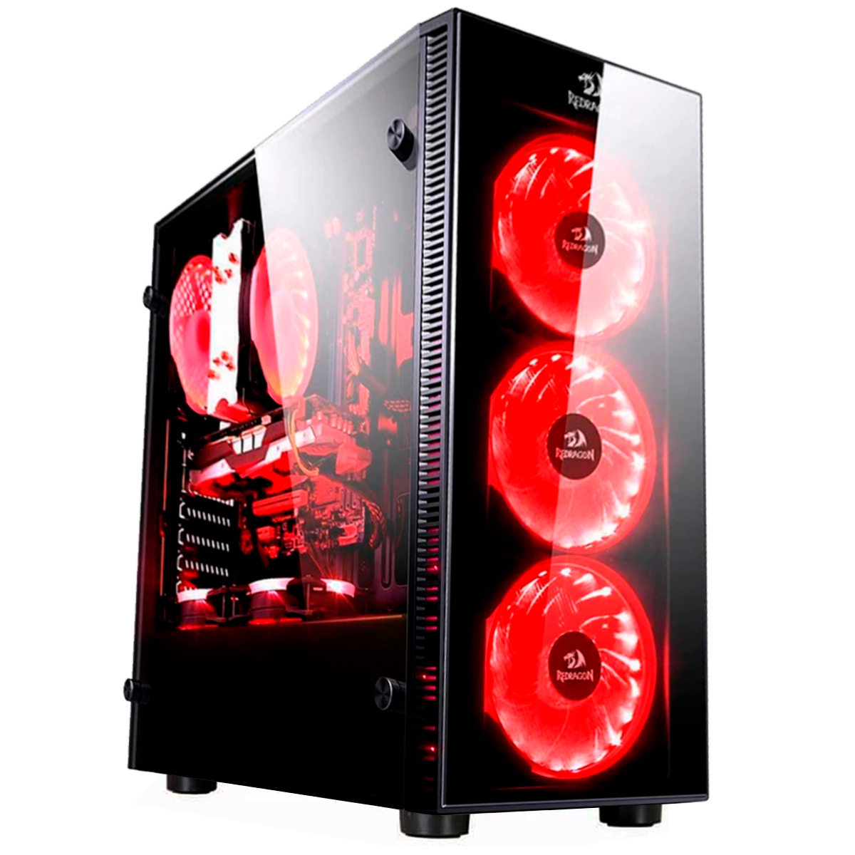 Gabinete Gamer Redragon Sideswipe - Coolers RGB - Janela Lateral em Vidro Temperado - Mid Tower - GC-601