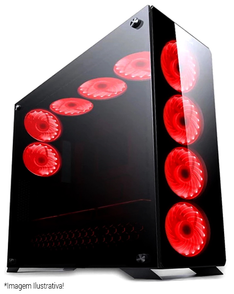 Gabinete Gamer Redragon Ironhide Chroma - Coolers RGB - Laterais em Vidro Temperado - Full Tower - GC-801