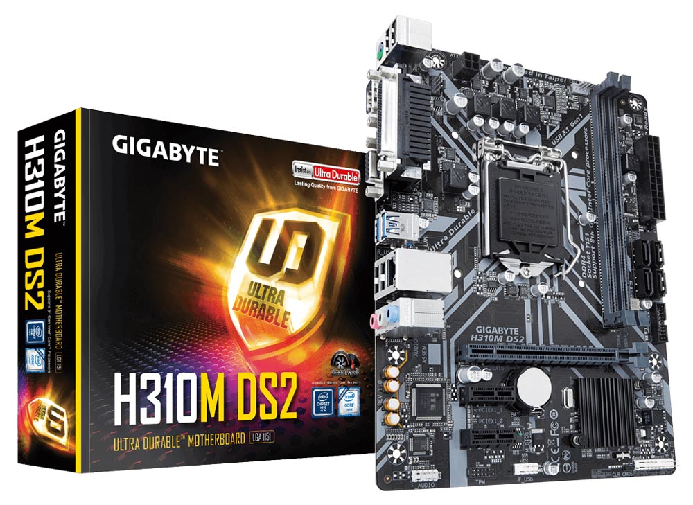 Gigabyte H310M-DS2 (LGA 1151 - DDR4 2666) Chipset Intel H310 - 8ª Geração Coffee Lake - Micro ATX