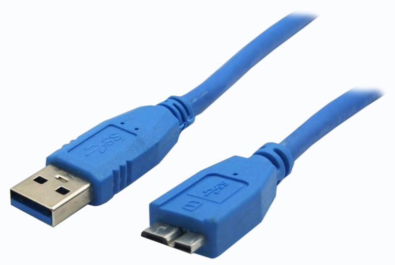 Cabo USB 3.0 para HD Externo - 1 metro - USB para USB Micro B - 5GB/s - Azul