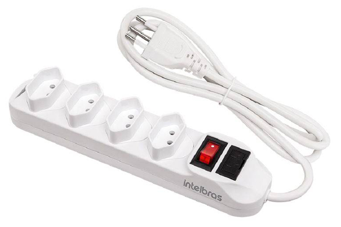 Filtro de linha 4 tomadas Intelbras - Bivolt - Padrão 3 pinos - Branco - EPE1004