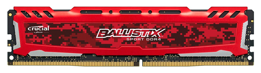Memória 16GB DDR4 2666MHz Crucial Ballistix Sport LT - CL16 - Vermelho - BLS16G4D26BFSE
