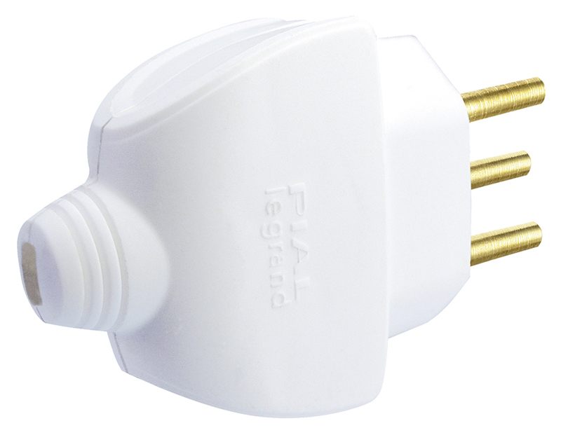 Plugue Macho Legrand Pial - 2P+T - 10A/250V - Padrão Novo - Branco - 615801