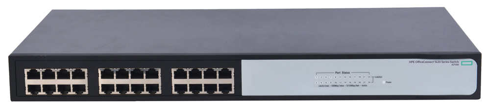 Switch 24 portas HPE Aruba 1420-24G-R - 24 portas Gigabit - JG708B