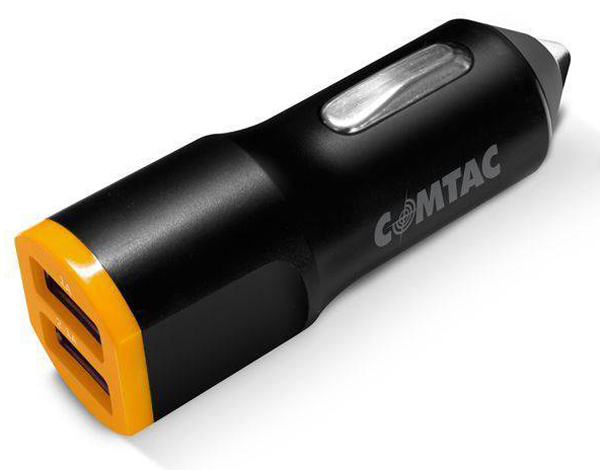 Carregador Veicular USB - 2 portas USB - Portas 1.0A e 2.1A - Comtac 9345