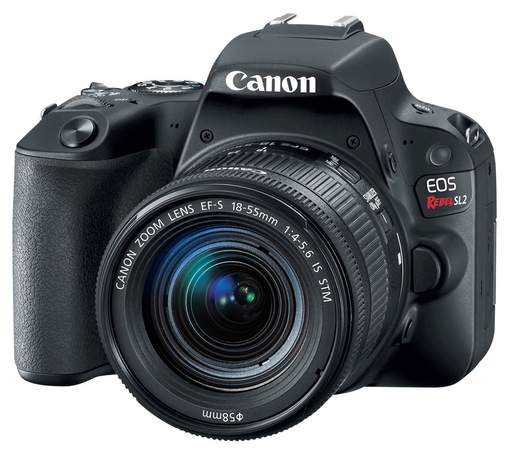 Canon EOS Rebel SL2 Profissional com Lente 18-55 - 24.2 Mega Pixels - Sensor CMOS APS-C - DIGIC 7 - Wi-Fi, NFC e Bluetooth - Vídeo Full HD