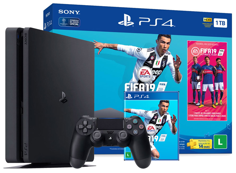 Console Sony Playstation 4 Slim 1TB + Game FIFA 19 - 134104008