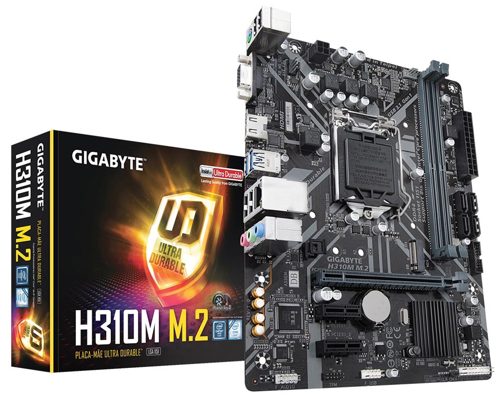Placa Mãe Gigabyte H310M M.2 (LGA 1151 - DDR4 2666) Chipset Intel H310 - USB 3.1 - Slot M.2