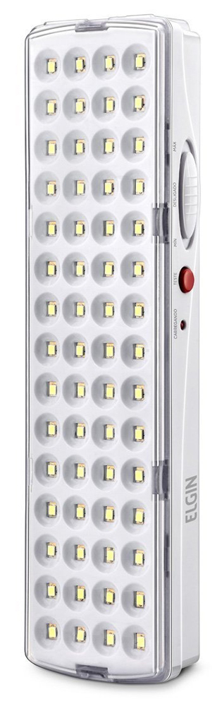 Luminária de Emergência com 60 LEDS - Bivolt - 3W - Cor 6500K - Elgin 48LEM60L0000 V2