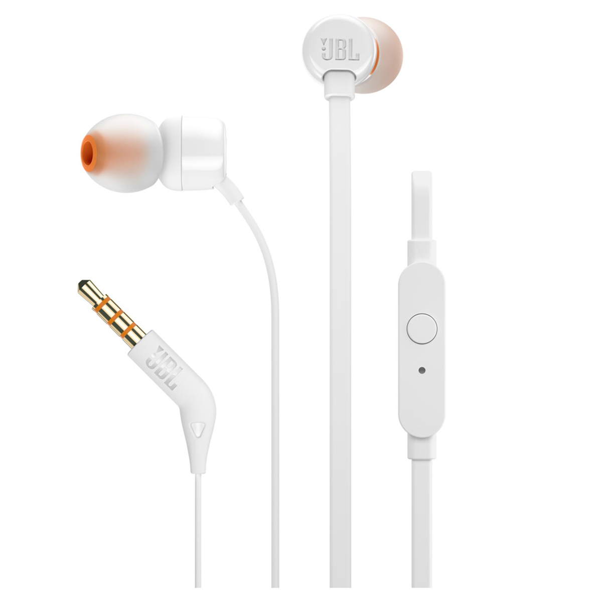 Fone de Ouvido Intra-Auricular JBL Tune 110 - com Microfone - Conector P2 - Branco - JBLT110WHT