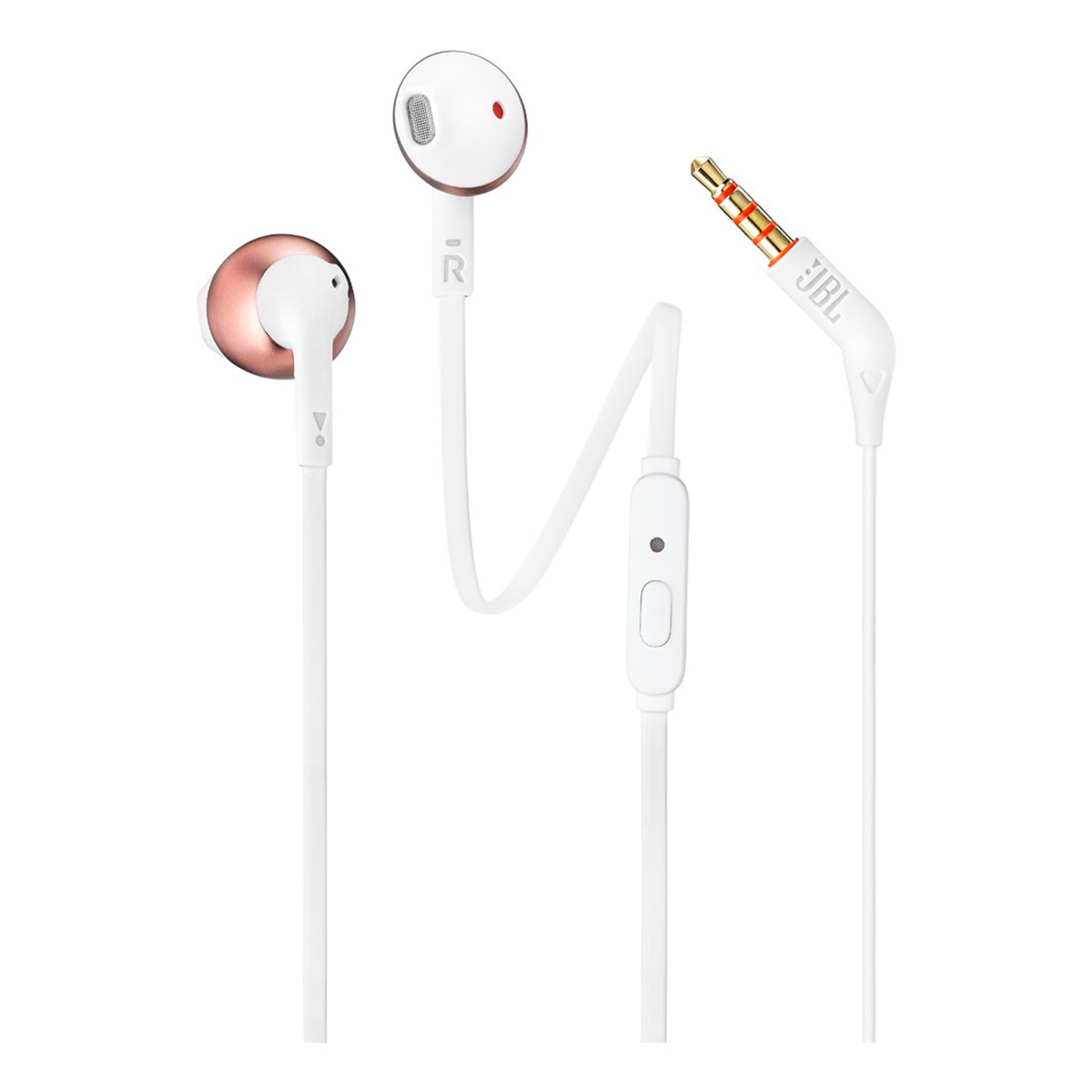 Fone de Ouvido Auricular JBL Tune 205 - com Microfone - Conector P2 - Branco e Rosé - JBLT205RGD
