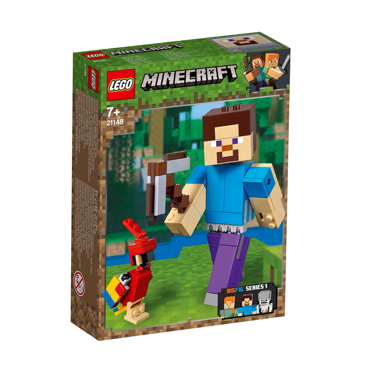 LEGO Minecraft BigFig - Grande Steve com o Papagaio - 21148