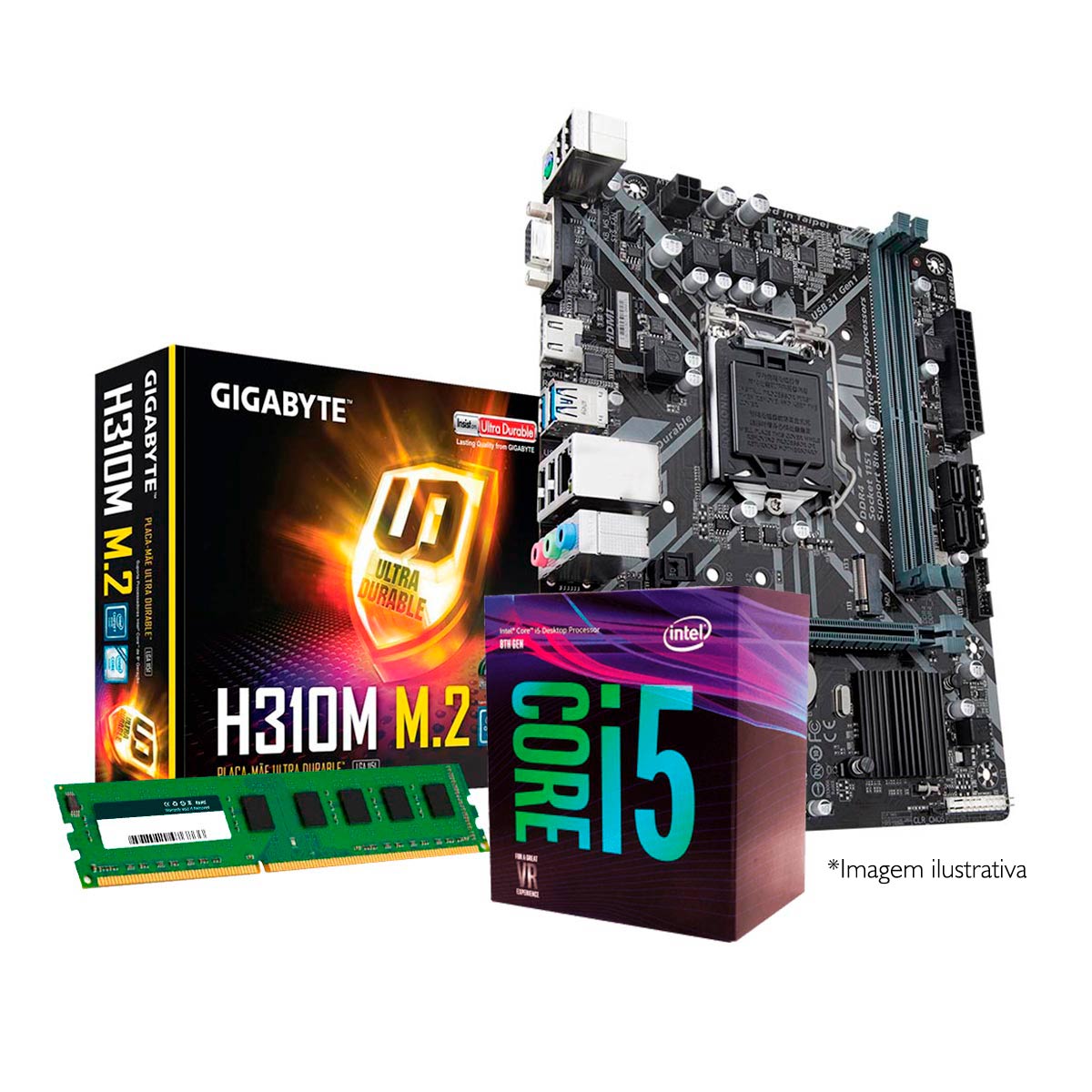 Kit Intel® Core™ i5 8400 + Gigabyte H310M M.2 + Memória 8GB DDR4