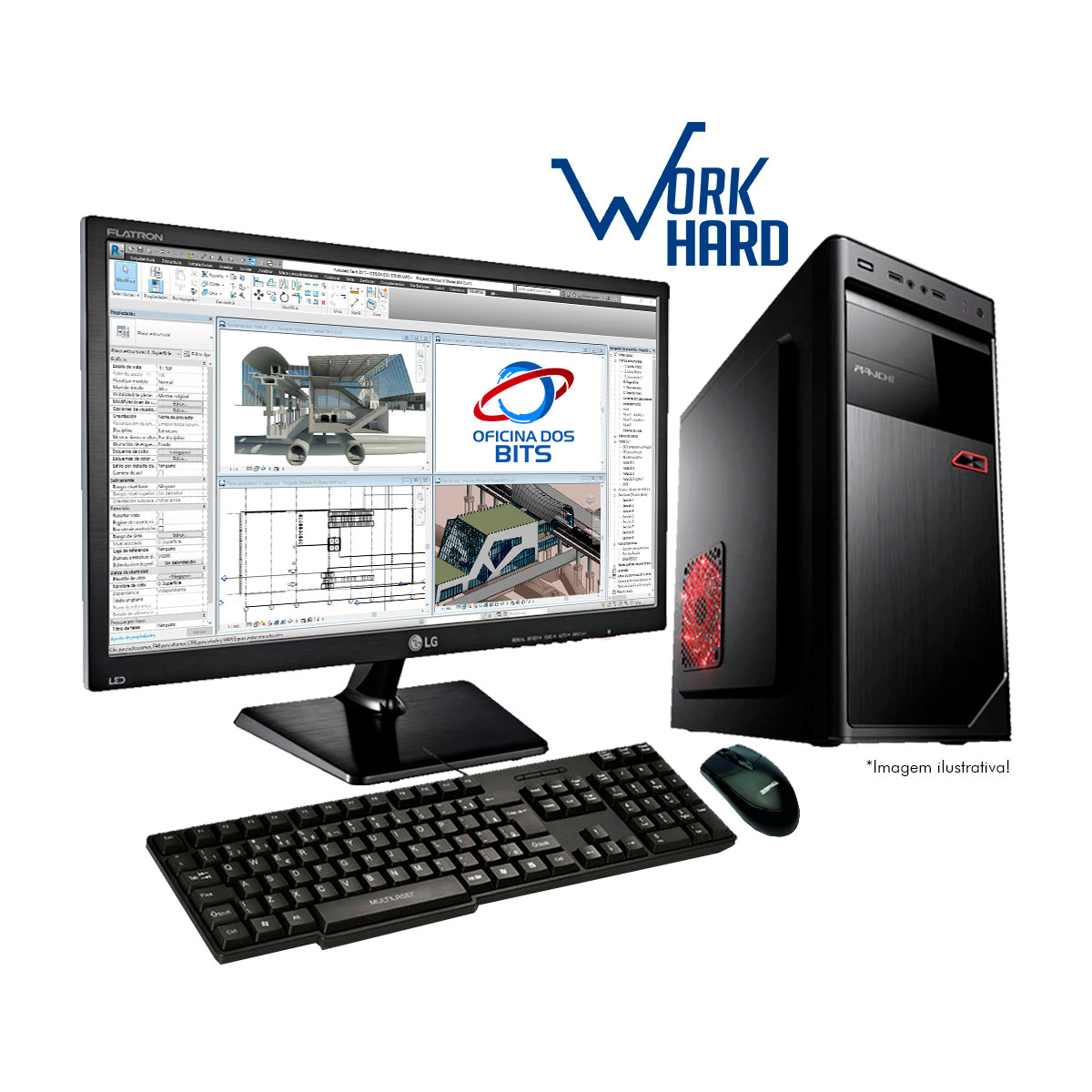 Computador Bits WorkHard - Intel Core i5, 8GB, HD 1TB, Monitor 19.5