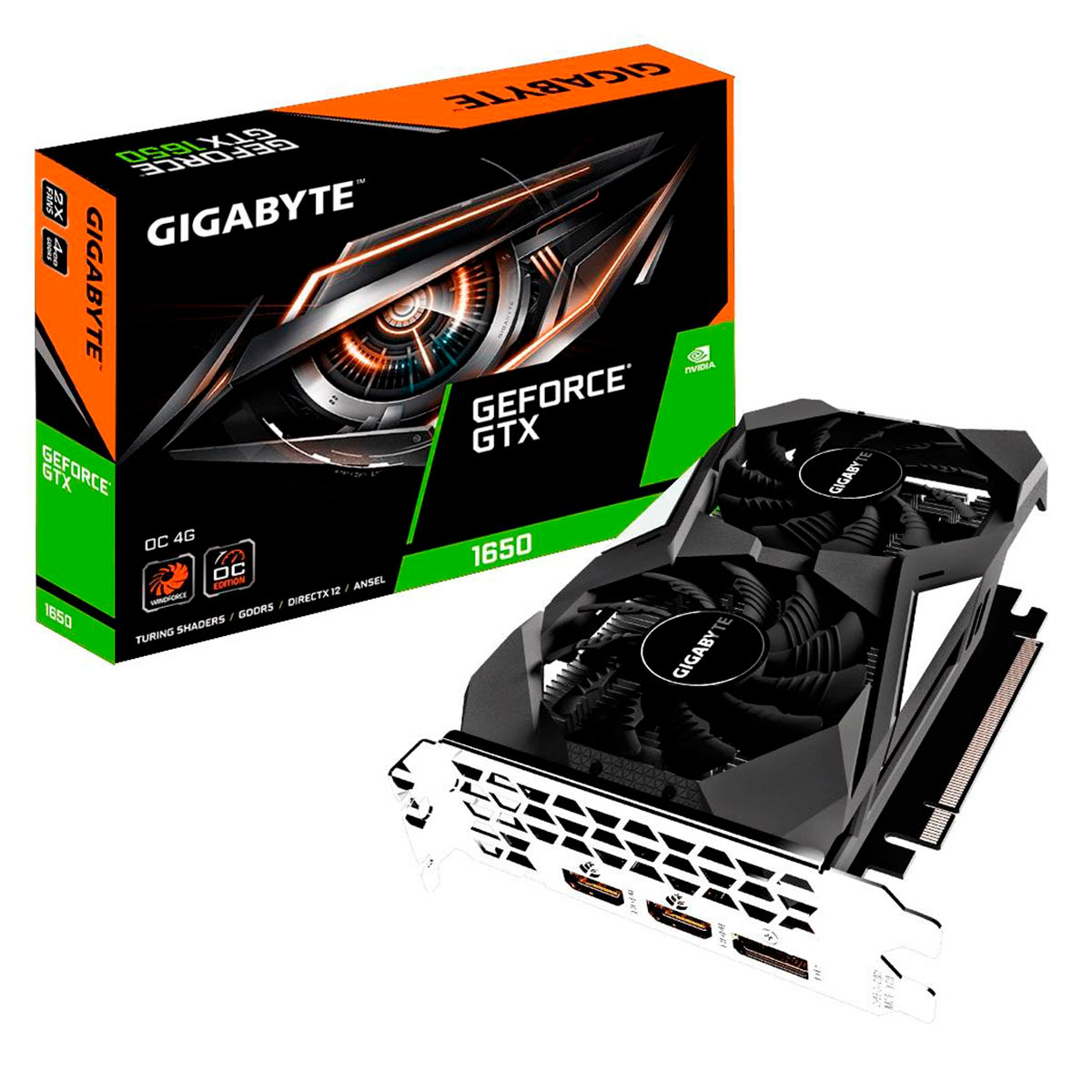 GeForce GTX 1650 4GB GDDR5 128bits - Windforce OC Edition - Gigabyte GV-N1650OC-4GD