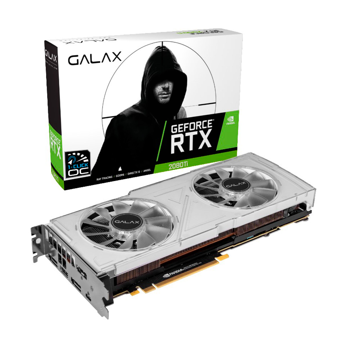GeForce RTX 2080 Ti 11GB GDDR6 352bits - Dual White - 1-Click OC - Galax 28IULBUCT4KK