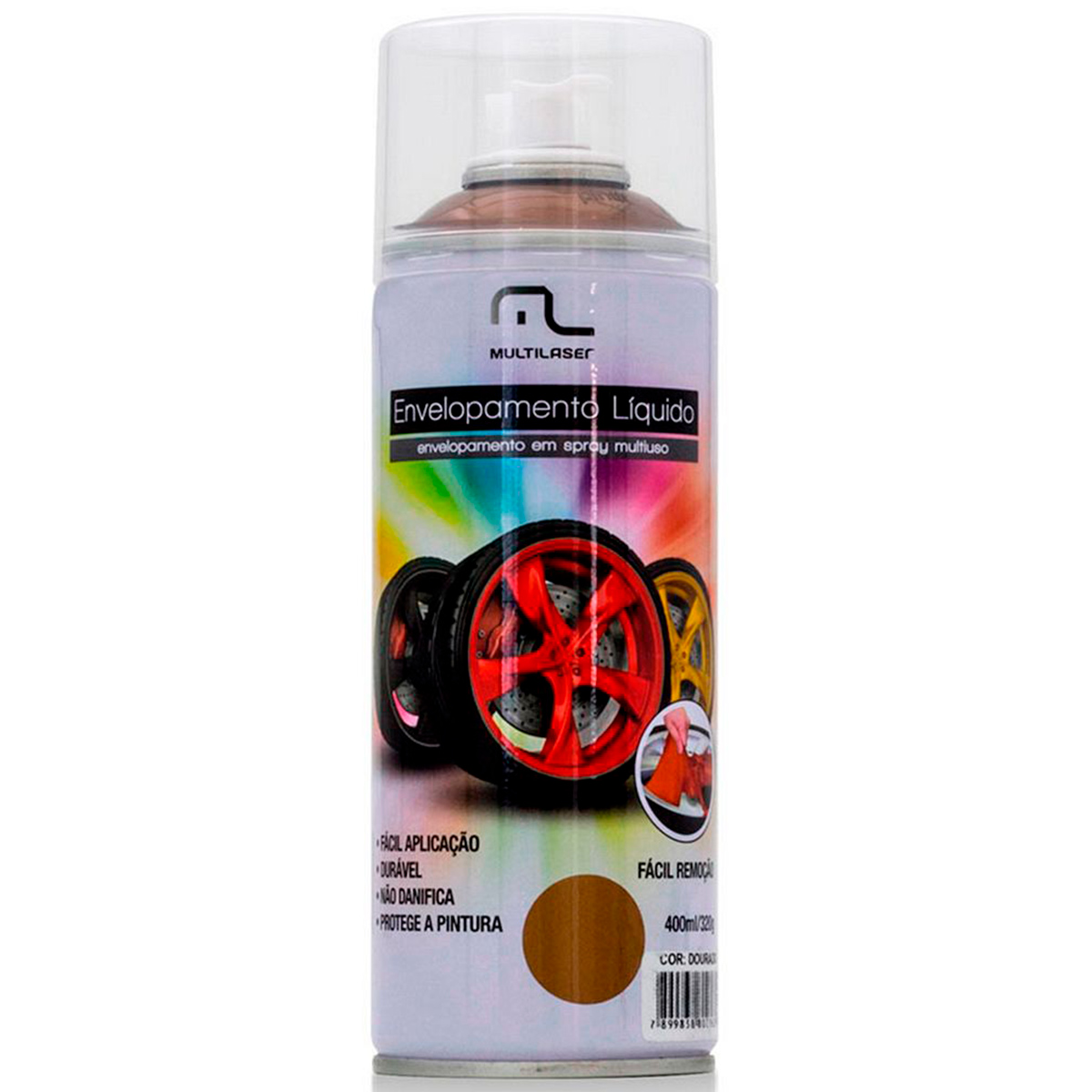 Spray de Envelopamento Líquido Emborrachado Multilaser - 400ml - Dourado - AU422