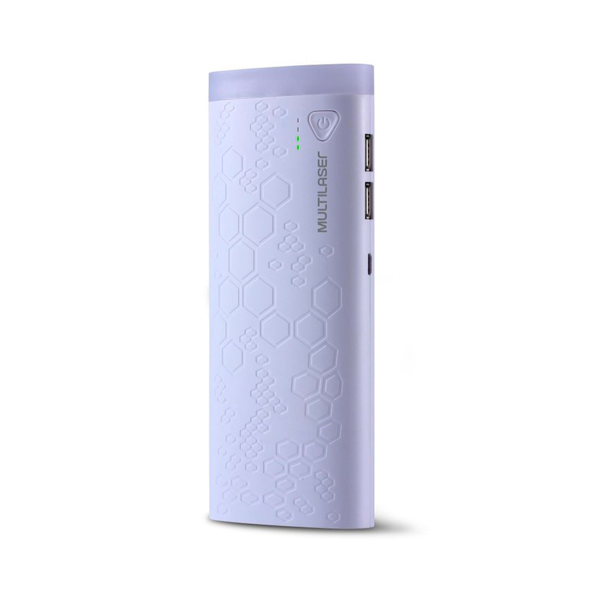 Power Bank Carregador Portátil Multilaser CB112 - Bateria Externa 10000mAh - Função Lanterna - 2 Portas USB - para Smartphones, Tablets - Branco