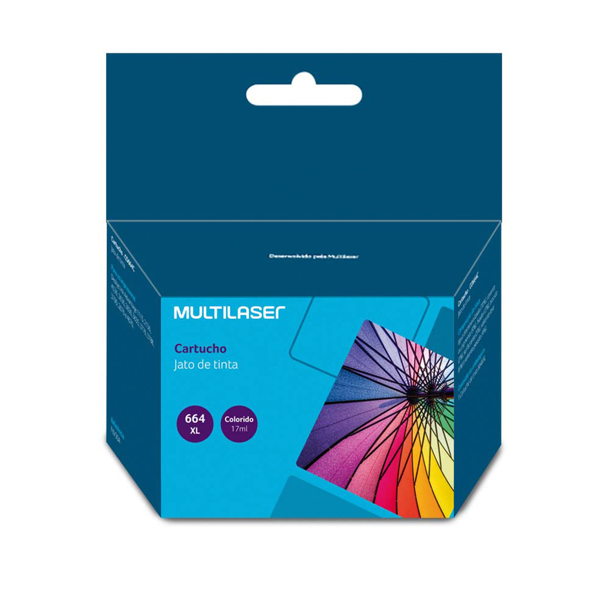 Cartucho compatível HP 664XL Colorido - F6V30A - Multilaser CO664C - para Deskjet Ink Advantage 1115/2136/4536/3636/3836/3635/3776/3788/3790/2676/4676