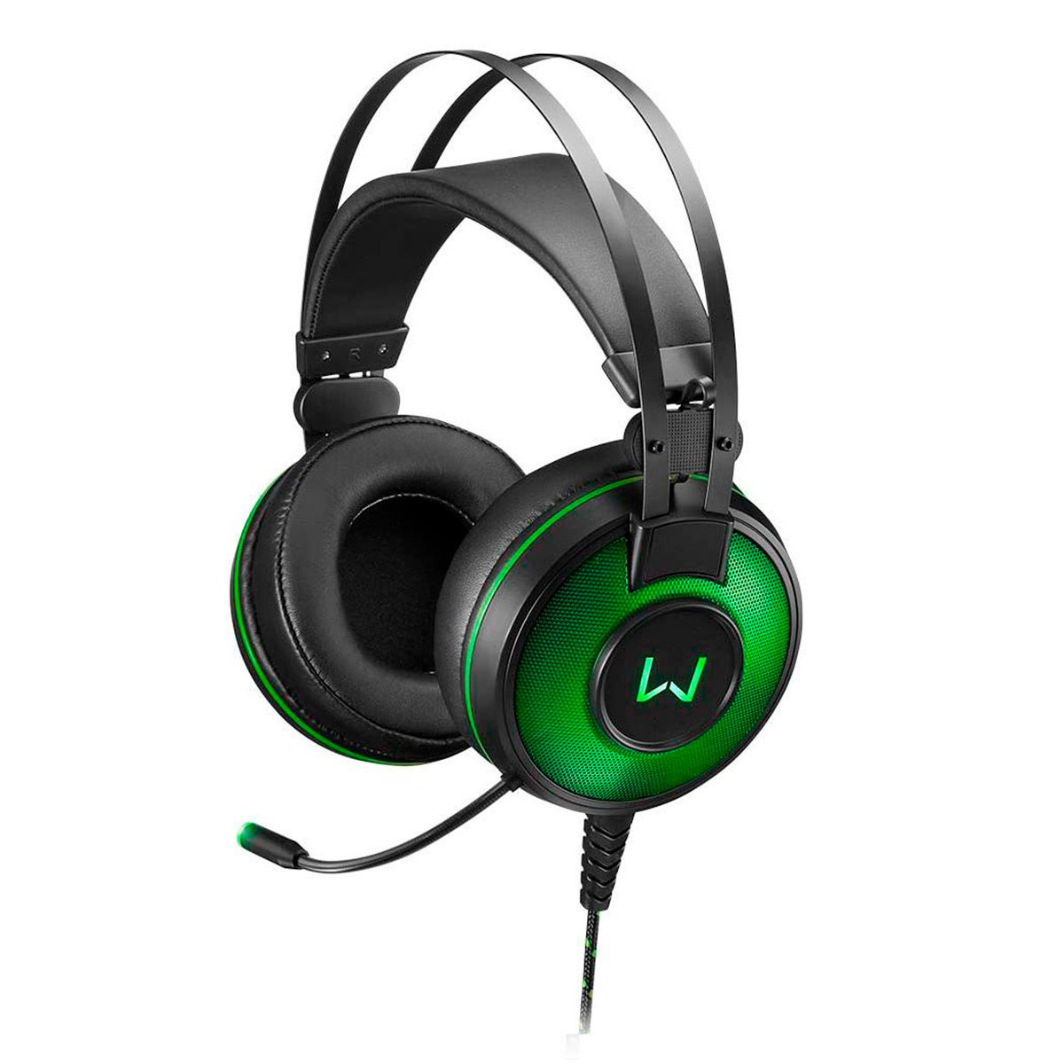 Headset Gamer Multilaser Warrior Raiko - Áudio 7.1 Canais 3D - com Microfone - LED Verde - Conector USB - PH259