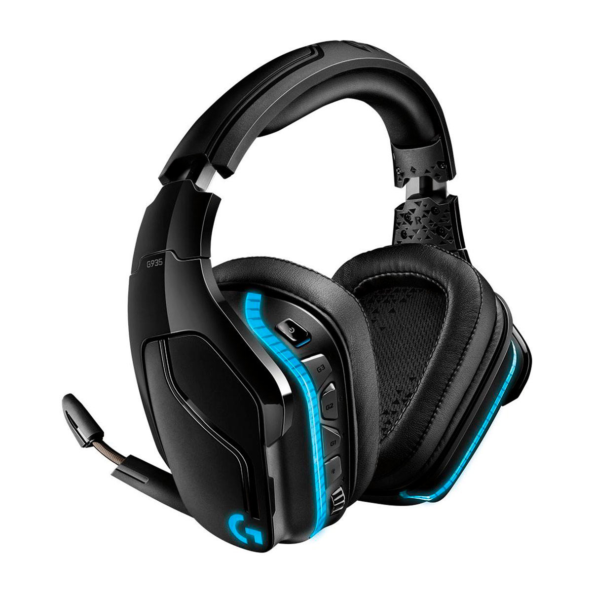 Headset Gamer Sem Fio Logitech G935 - Som Surround 7.1 Canais com Drivers Pro-G™ - LED RGB Lightsync - Conector P2 e USB - Preto - 981-000742