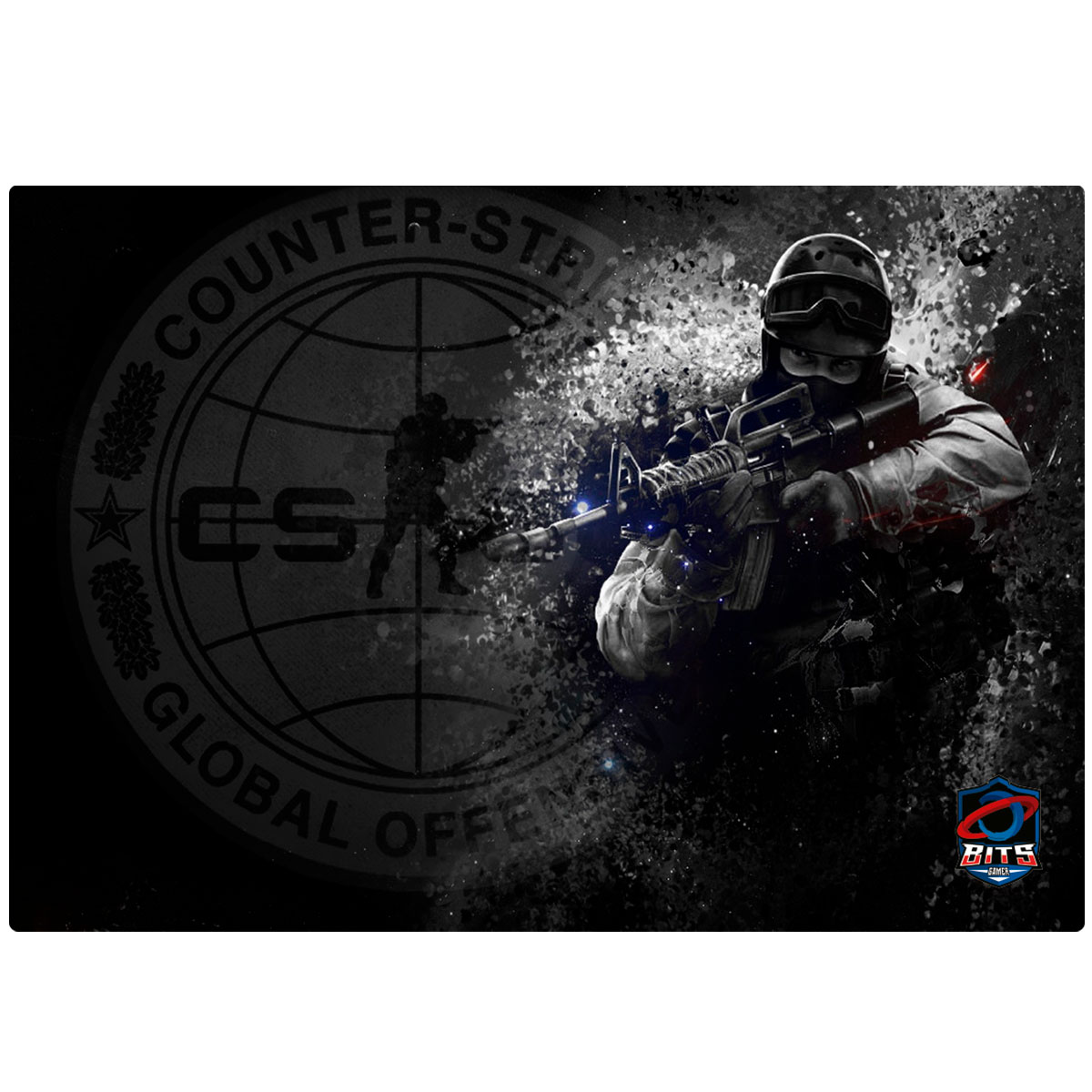 Mousepad Bits Gamer CSGO Contra-Terrorista - Médio: 360 x 250mm