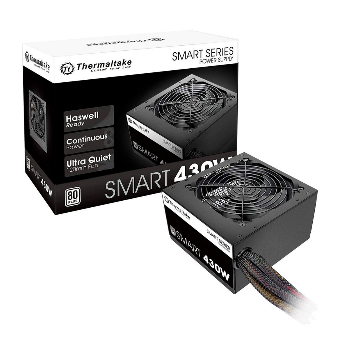 Fonte 430W Thermaltake Smart Series - PFC Ativo - Eficiência 80% - 80 PLUS® White - PS-SPD-0430NPCWUS-W