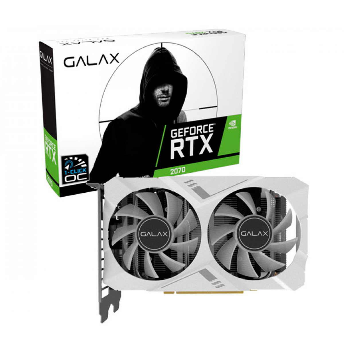 GeForce RTX 2070 8GB GDDR6 256bits - White Mini - 1-Click OC