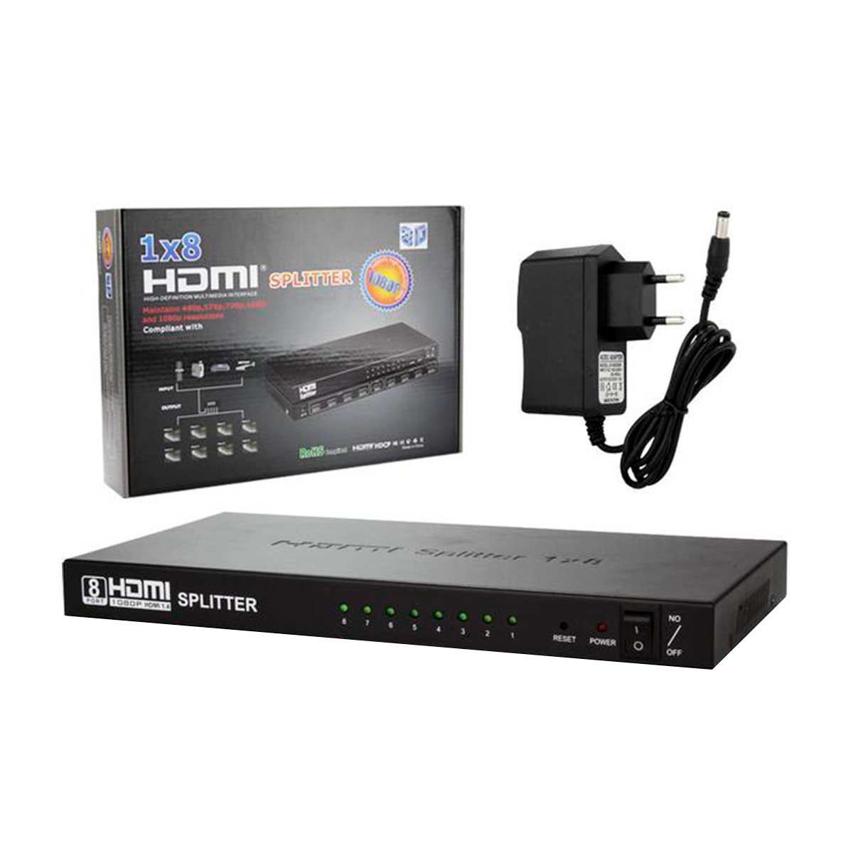 Multiplicador de Vídeo - Vídeo Splitter - 8 saídas HDMI - Compatível com HDMI 1.4, HDCP 1.2 e 3D - HUB0031
