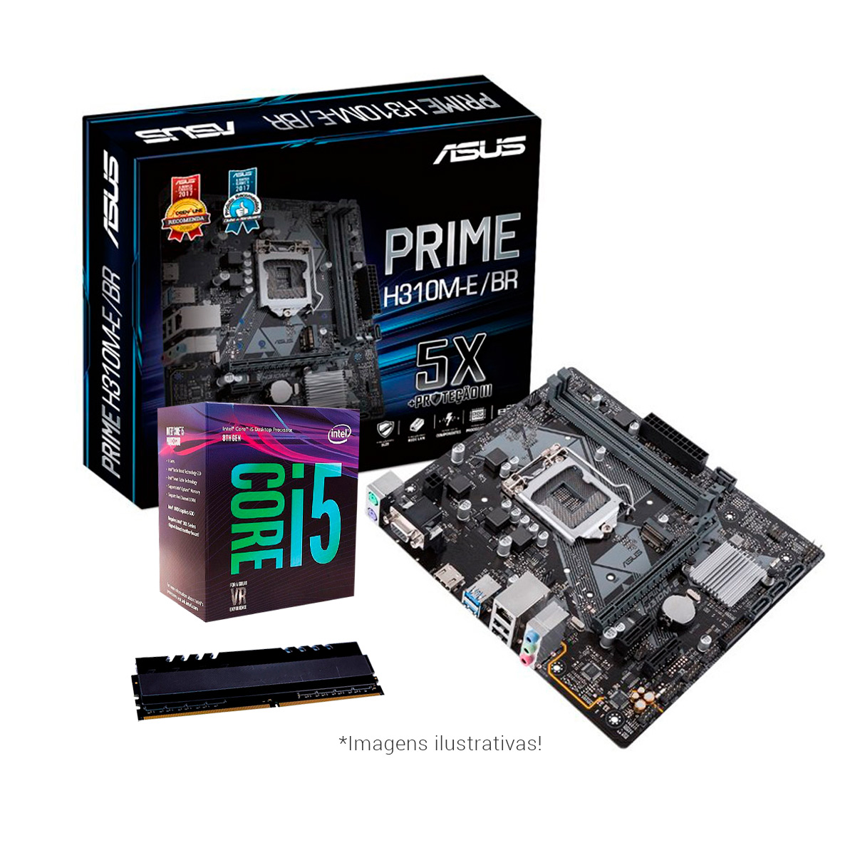 Kit Upgrade Intel® Core™ i5 8400 + Asus Prime H310M-E/BR + Memória 8GB DDR4