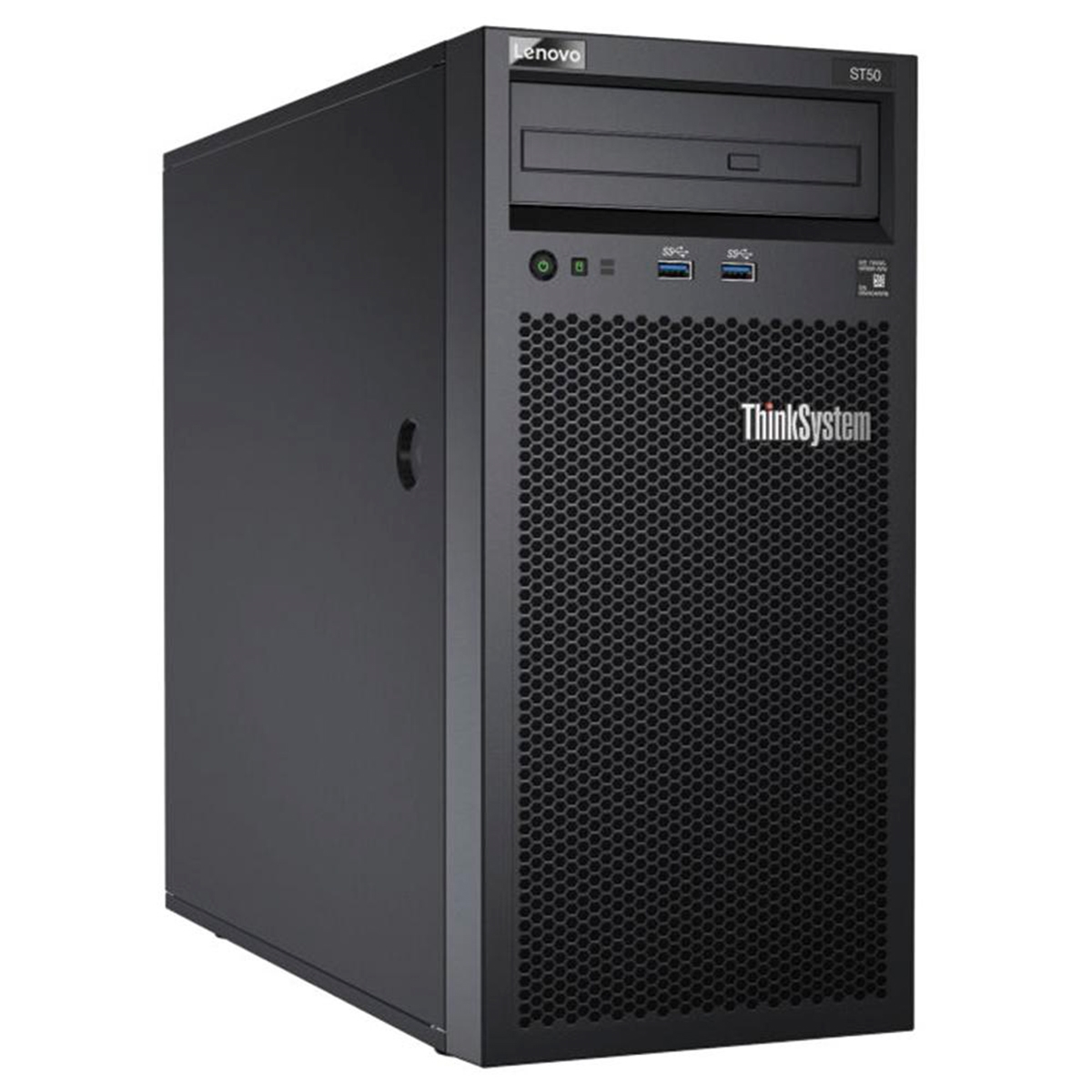 Servidor Lenovo ThinkSystem ST50 - Intel Xeon E-2104G, 16GB, HD 1TB + SSD 120GB, DVD, USB 3.0, FreeDos - 7Y48A00LBR