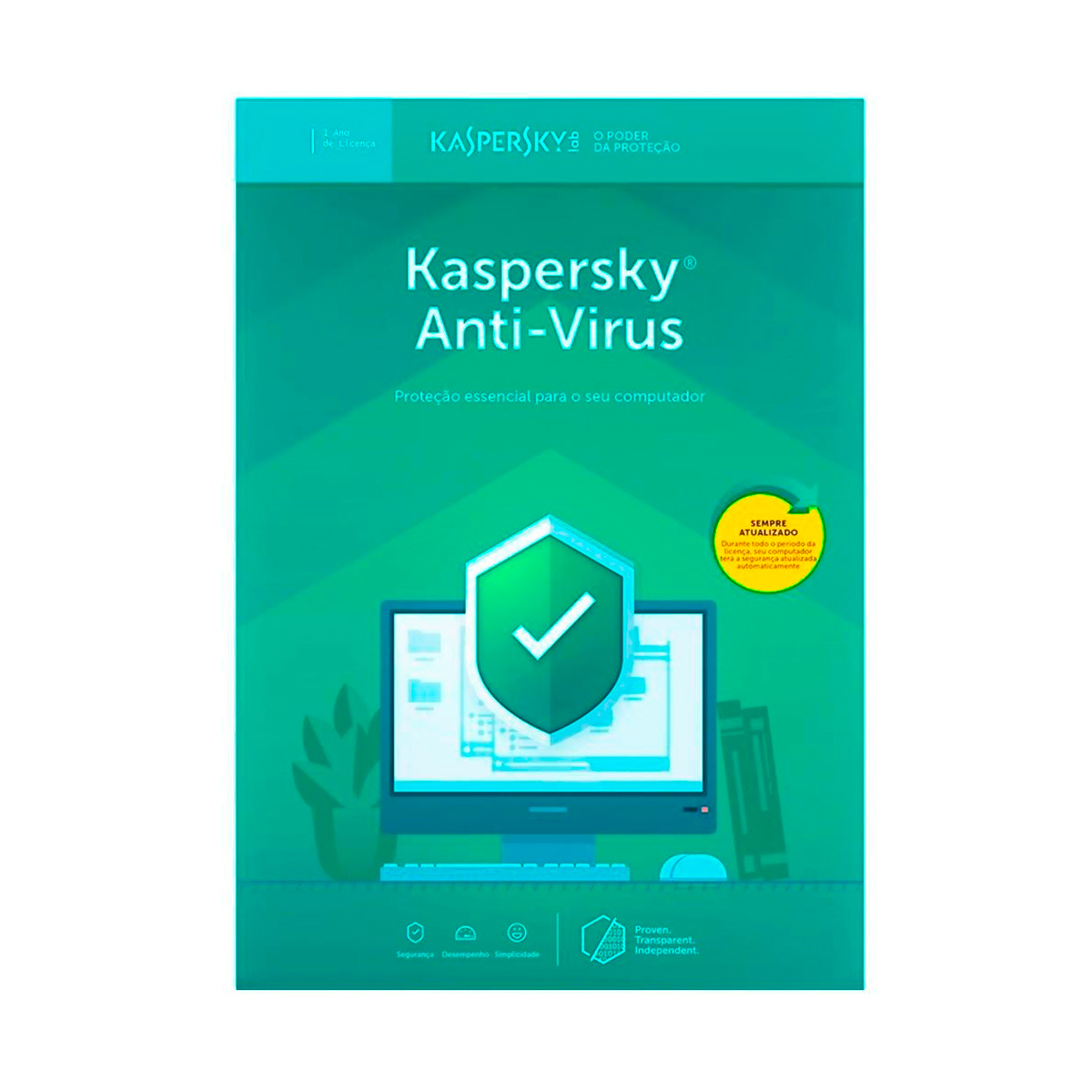 Kaspersky Antivírus - Licença de 1 Ano - para 5 PCs - Versão Download