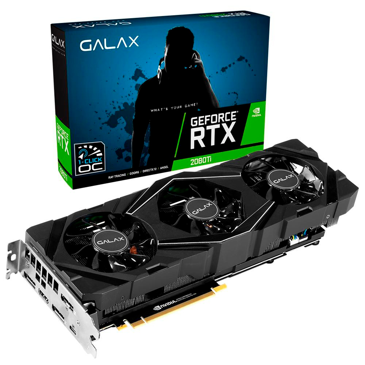GeForce RTX 2080 Ti 11GB GDDR6 352bits - 1-Click OC - SG Edition - Galax 28IULBUCT2CK