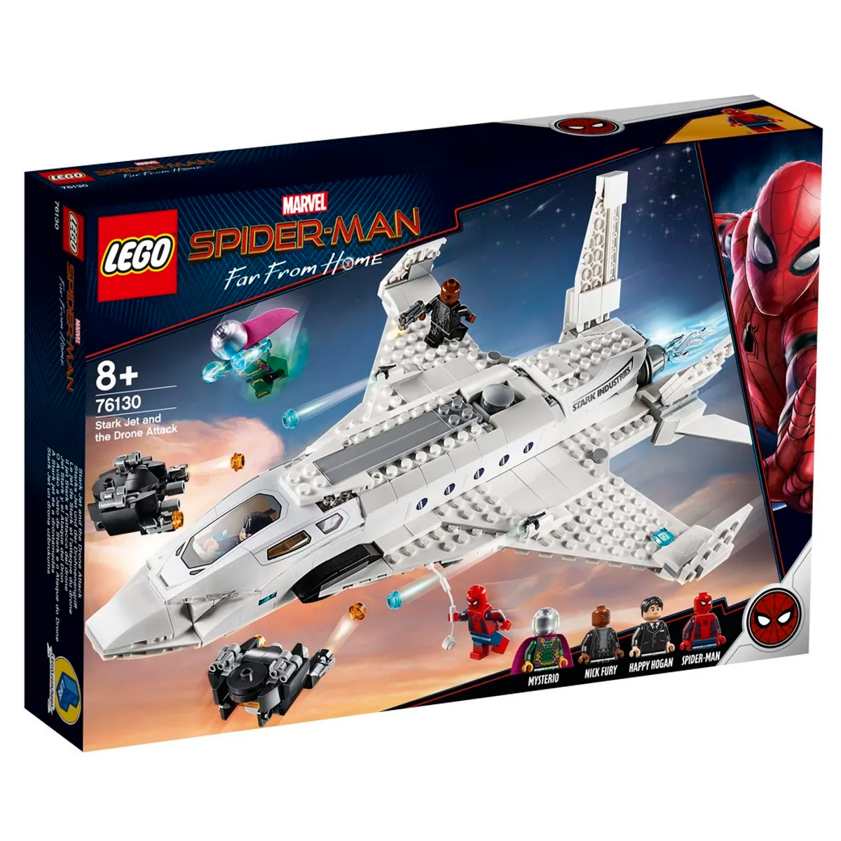 LEGO Marvel - Homem-Aranha: Longe de Casa - O Aviao a Jato de Stark e o Ataque do Drone - 76130