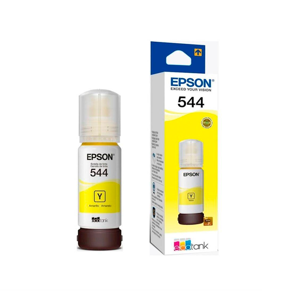 Refil de Tinta Epson T544420-AL - 65ml - Amarelo - Para Multifuncionais Tanque de Tinta Epson L1110 / L3110 / L3150 / L3210 / L3250 / L5190 / L5290